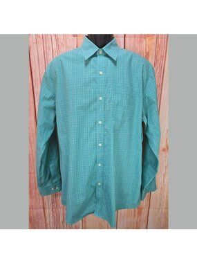 L.L. Bean Mens Wrinkle-Resistant Turquoise Shirt Large